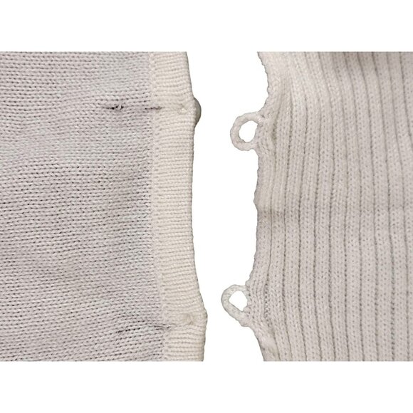 Womens Ivory Sweater V-Neck with Detachable Fringed Neck Scarf NWT JH1414 - Picture 5 of 6